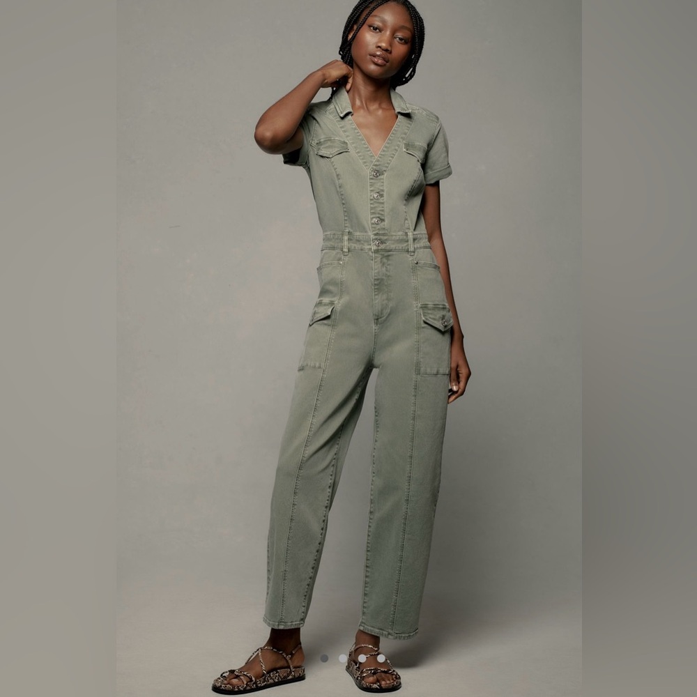 Anthropologie Paige Alexis Jumpsuit in Vintage Sweet Succulent Green